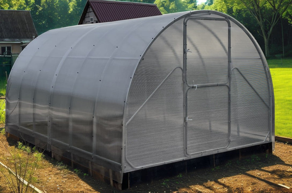 Gewächshaus GAUDI 3 m – 4/6 mm Polycarbonat oder Stahlrahmen, Bogenabstand 1,0 / 0,67 m