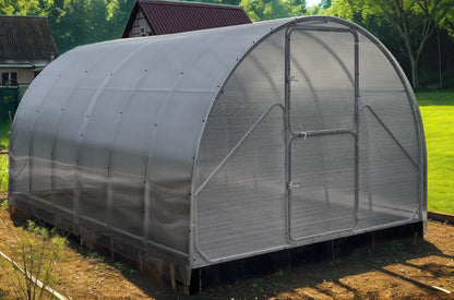 Gewächshaus GAUDI 3 m – 4/6 mm Polycarbonat oder Stahlrahmen, Bogenabstand 1,0 / 0,67 m