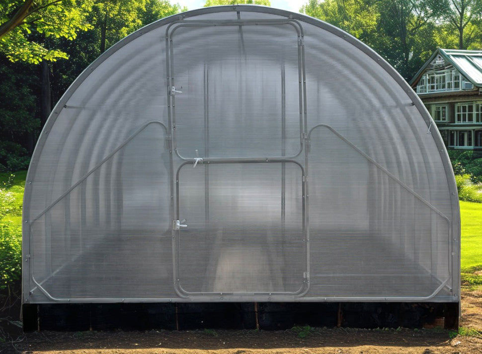 Gewächshaus GAUDI 3 m – 4/6 mm Polycarbonat oder Stahlrahmen, Bogenabstand 1,0 / 0,67 m