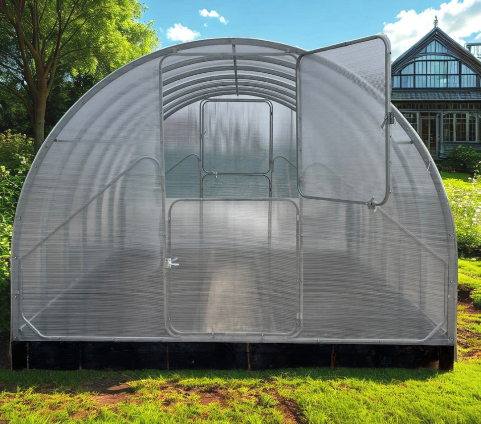 Gewächshaus GAUDI 3 m – 4/6 mm Polycarbonat oder Stahlrahmen, Bogenabstand 1,0 / 0,67 m