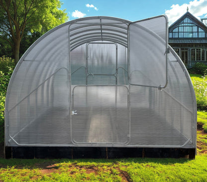 Gewächshaus GAUDI 3 m – 4/6 mm Polycarbonat oder Stahlrahmen, Bogenabstand 1,0 / 0,67 m