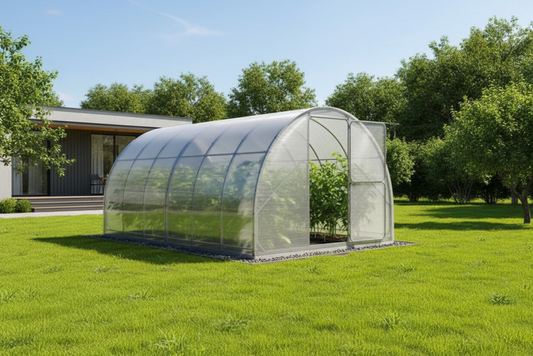 Gewächshaus GAUDI 3 m – 4/6 mm Polycarbonat oder Stahlrahmen, Bogenabstand 1,0 / 0,67 m