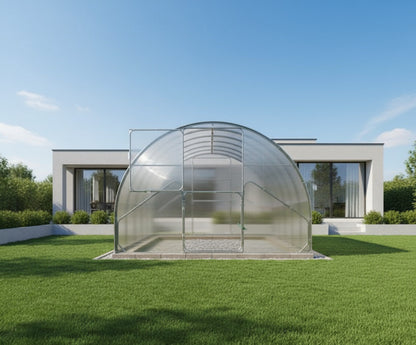 Gewächshaus GAUDI 3 m – 4/6 mm Polycarbonat oder Stahlrahmen, Bogenabstand 1,0 / 0,67 m