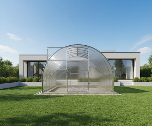 Gewächshaus GAUDI 3 m – 4/6 mm Polycarbonat oder Stahlrahmen, Bogenabstand 1,0 / 0,67 m