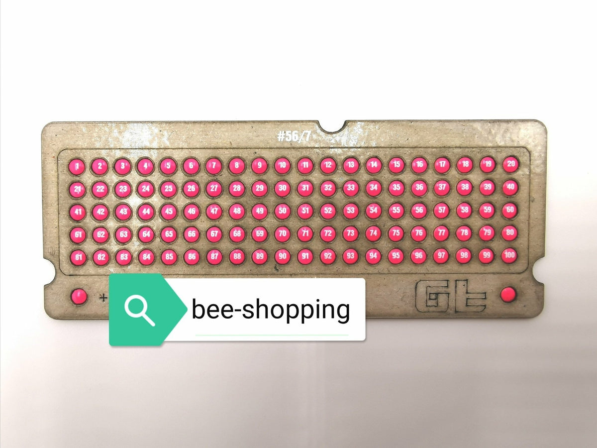 Opalithplättchen rot UV-leuchtend – 100er Set für Bienenköniginnen, am Lager