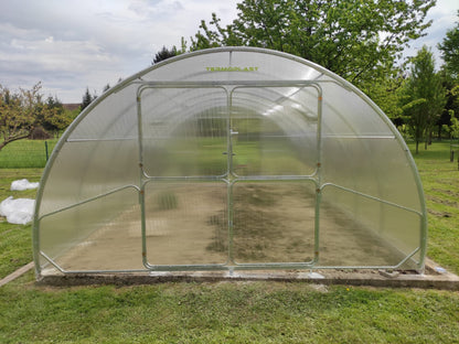 Gewächshaus GAUDI 4.0 m – 4/6 mm Polycarbonat oder Stahlrahmen | 0,67/1 m Bogenabstand