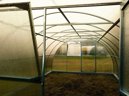 Gewächshaus MAESTRO 4 m breit – 4 oder 6 mm Polycarbonat, verzinkter Stahl & Metallriemen
