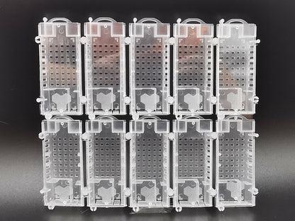 Königinnenversandkäfige transparent – 10er Set für Bienenköniginnen