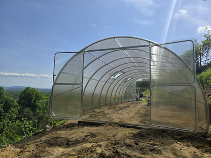 Gewächshaus GAUDI 4.0 m – 4/6 mm Polycarbonat oder Stahlrahmen | 0,67/1 m Bogenabstand
