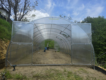 Gewächshaus GAUDI 4.0 m – 4/6 mm Polycarbonat oder Stahlrahmen | 0,67/1 m Bogenabstand