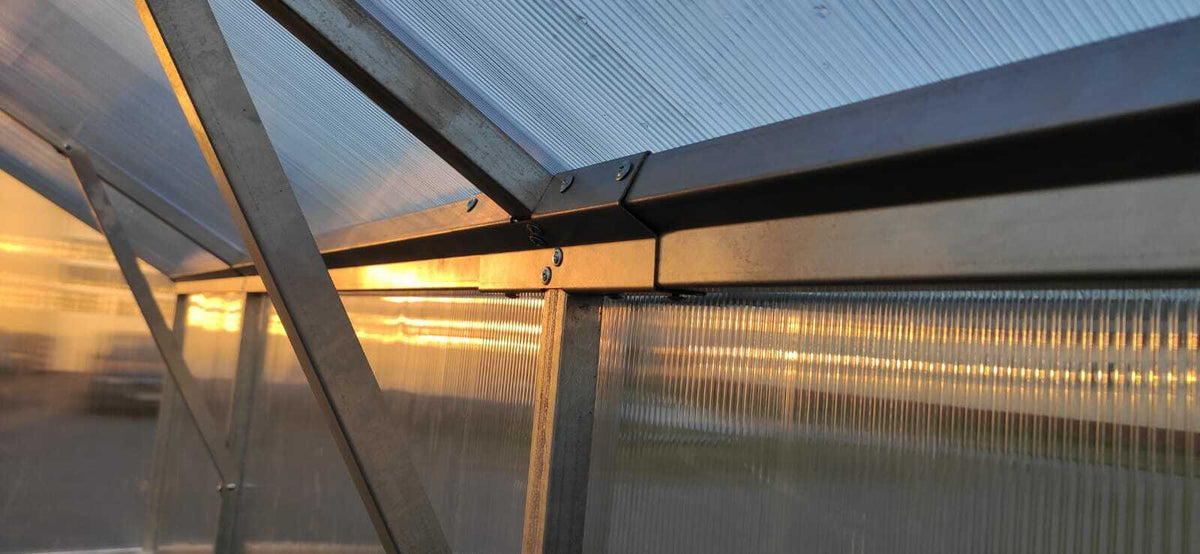 Gewächshaus ZEFIR MAX 3 × 4 m mit 4 mm Polycarbonat – 12 m², verzinkter Stahlrahmen