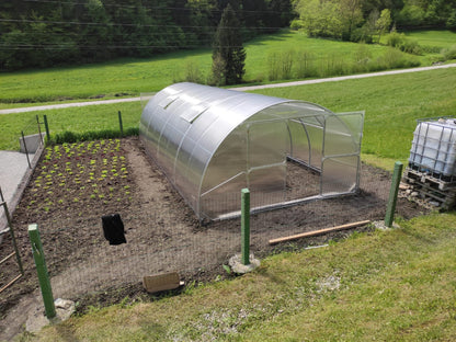 Gewächshaus GAUDI 4.0 m – 4/6 mm Polycarbonat oder Stahlrahmen | 0,67/1 m Bogenabstand