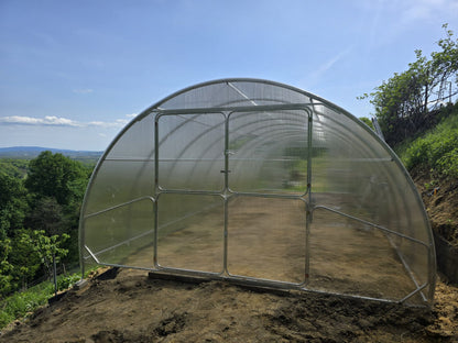 Gewächshaus GAUDI 4.0 m – 4/6 mm Polycarbonat oder Stahlrahmen | 0,67/1 m Bogenabstand