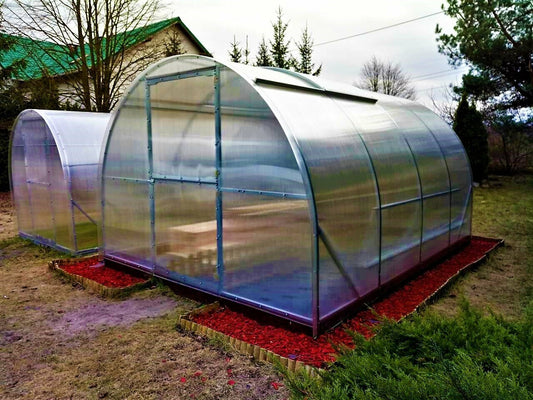 Gewächshaus SOLID 3 m – 4/6 mm Polycarbonat, 0,66 m Bogenabstand & Metallriemen