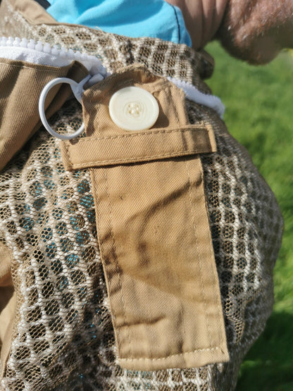 3-lagige Imkerjacke Braun mit Fechtschleier – belüftet & praktisch