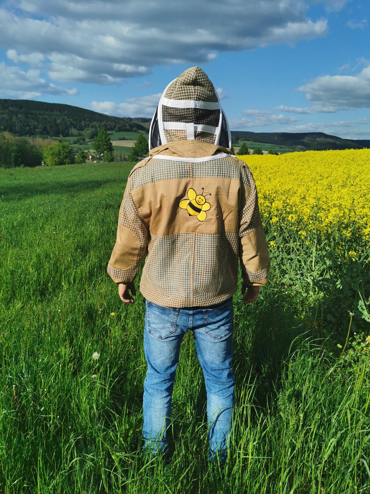 3-lagige Imkerjacke mit Fechtschleier – belüftet, mit Taschen & Ellbogenschutz