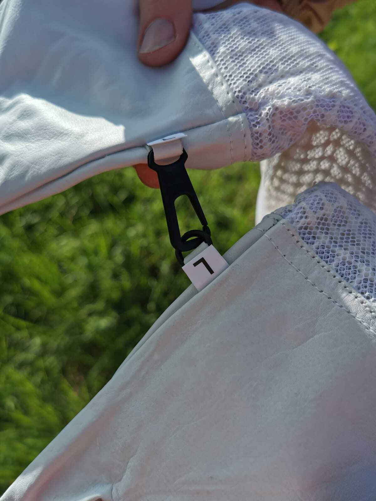 Imkerhandschuhe aus weißem Kuhleder – 3-lagig mit Atmungsnetz