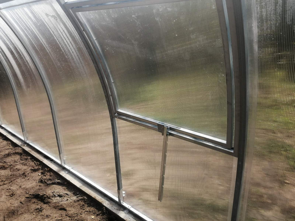 Tunnelgewächshaus 6 m breit mit 6 mm Polycarbonat – Poolüberdachung, verzinkter Stahl 30 × 30 × 2 mm