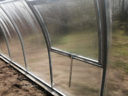 Tunnelgewächshaus 6 m breit mit 6 mm Polycarbonat – Poolüberdachung, verzinkter Stahl 30 × 30 × 2 mm