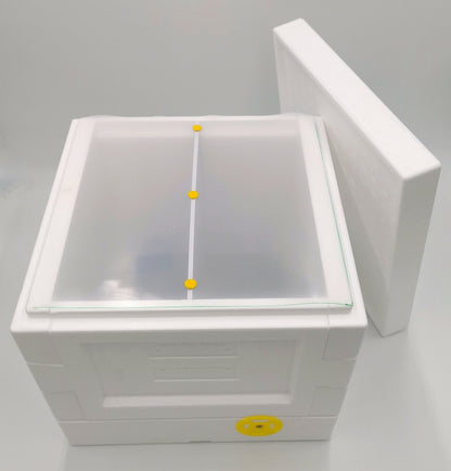 Mini Plus  2er Ablegerkasten, Königinnenzucht,Hartschaum mit Folie und 2x Drohnenabsperrgitter inkl Rähmchen