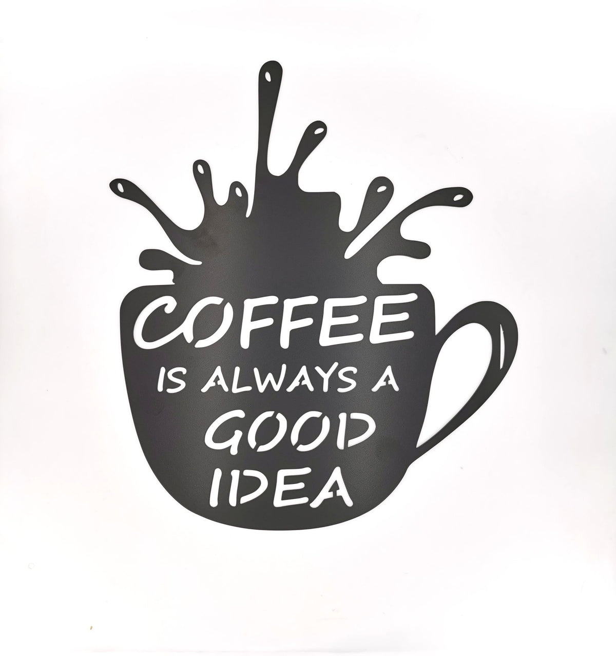 Wandbild Metall Kaffeetasse schwarz 48x57cm Wanddeko Loft Style