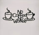 Wandbild Metall Kaffeetassen schwarz 60x23cm Wanddeko Loft Style