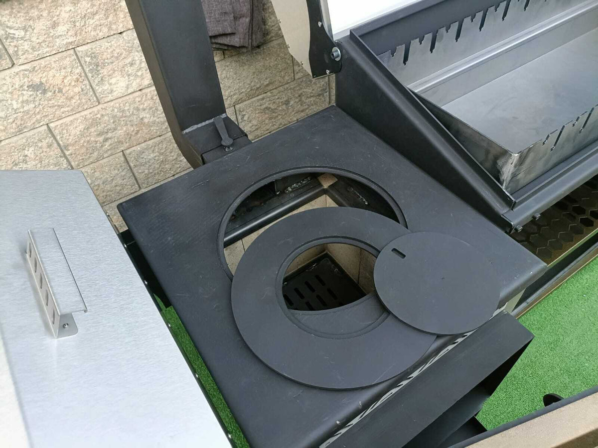 Multifunktionsgrill 6-in-1 mit BBQ, Räucherofen, Pizzaofen & Holzofen – Edelstahl
