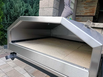 Multifunktionsgrill 6-in-1 mit BBQ, Räucherofen, Pizzaofen & Holzofen – Edelstahl