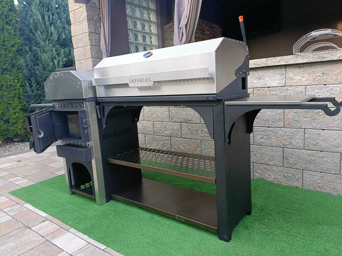 Multifunktionsgrill 6-in-1 mit BBQ, Räucherofen, Pizzaofen & Holzofen – Edelstahl
