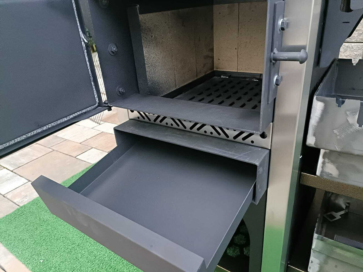 Multifunktionsgrill 6-in-1 mit BBQ, Räucherofen, Pizzaofen & Holzofen – Edelstahl