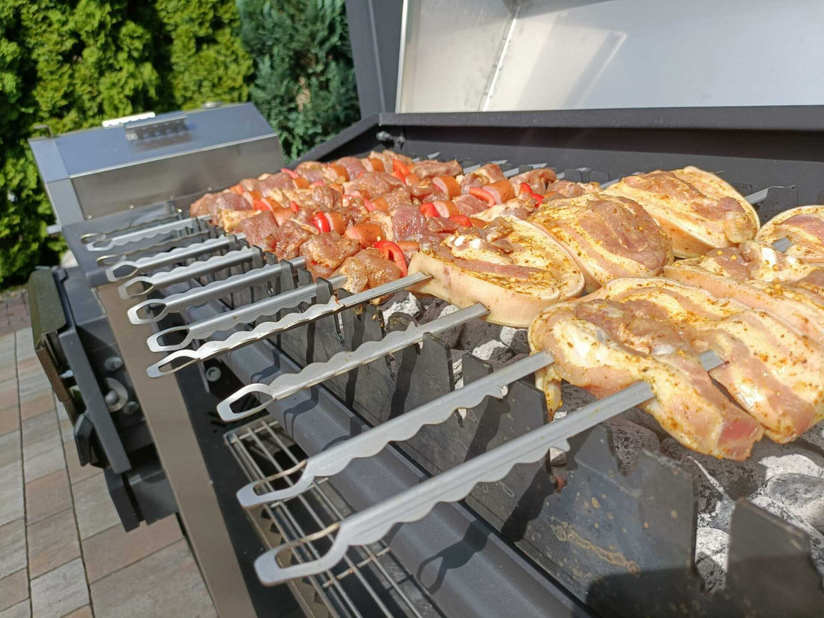 Multifunktionsgrill 6-in-1 mit BBQ, Räucherofen, Pizzaofen & Holzofen – Edelstahl