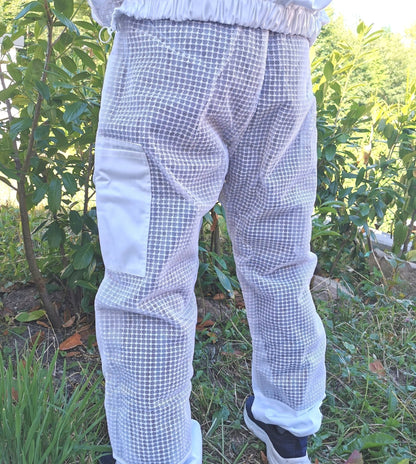 3-lagige Imkerschutzhose Weiß – belüftet mit elastischen Abschlüssen