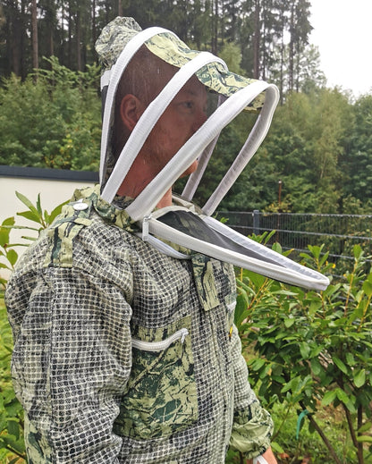 3-lagiger Imkeranzug 2-teilig Camo Grün – Jacke, Hose & Fechtschleier