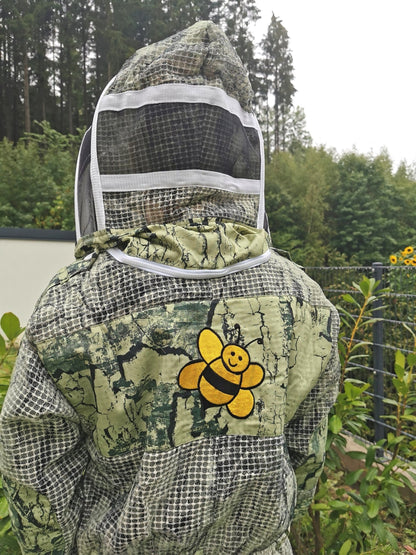 3-lagiger Imkeranzug 2-teilig Camo Grün – Jacke, Hose & Fechtschleier