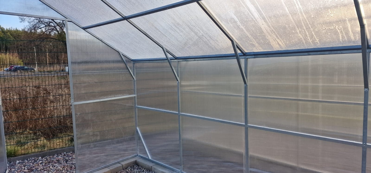 Gewächshaus ZEFIR MAX 3 × 4 m mit 6 mm Polycarbonat – 12 m², verzinkter Stahlrahmen