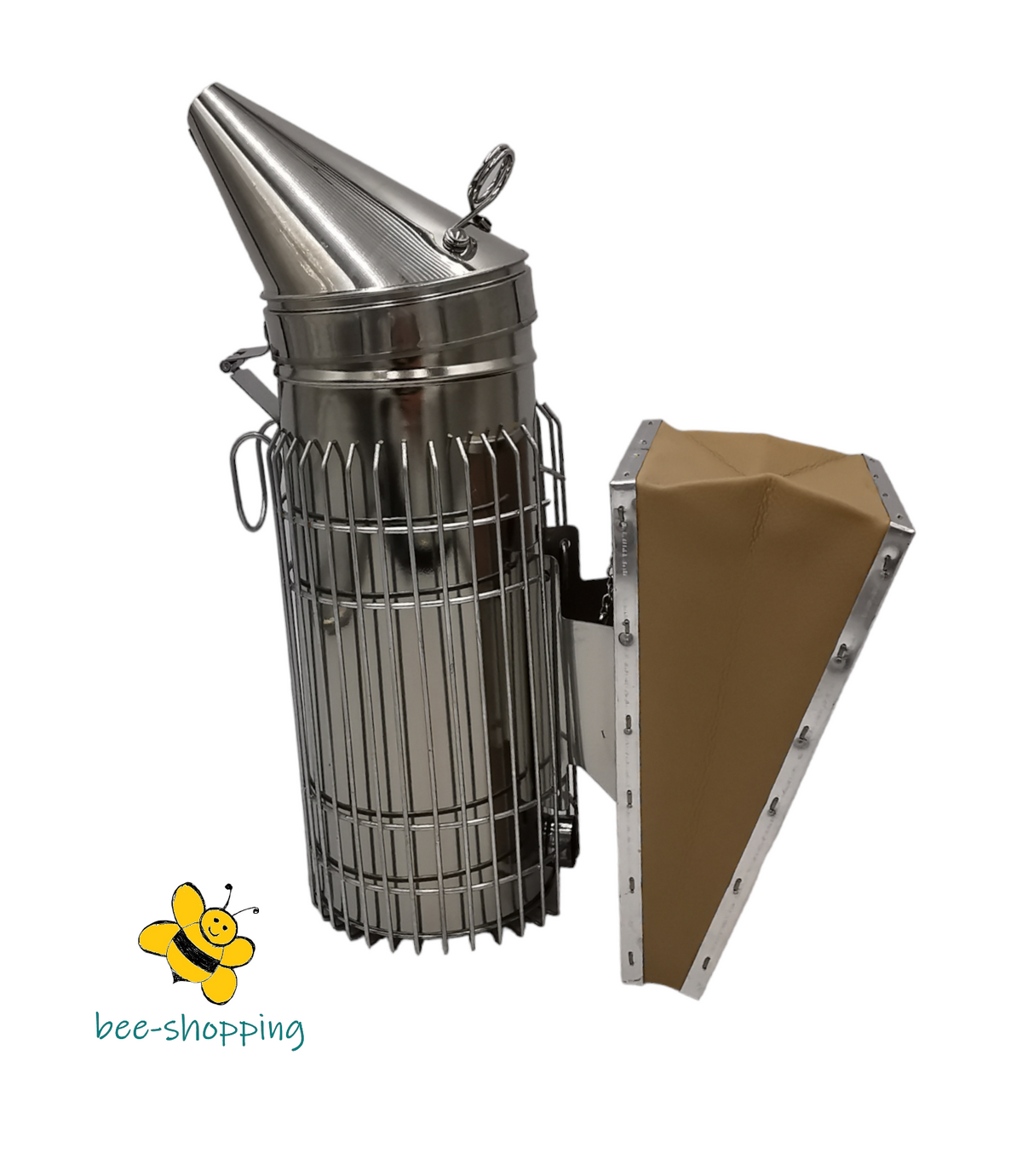 Bienenstock Smoker Größe L – 32 × 10 cm mit Schutzgitter