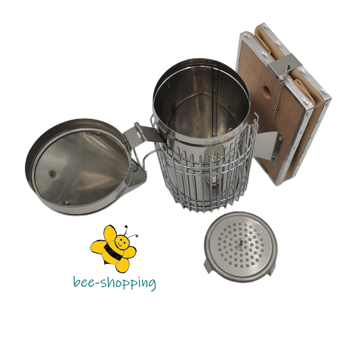Bienenstock Smoker Größe L – 29 × 10 cm mit Schutzgitter