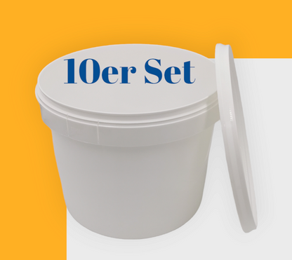 10er Set Kunststoffeimer mit Deckel – lebensmittelecht für 8 kg Honig