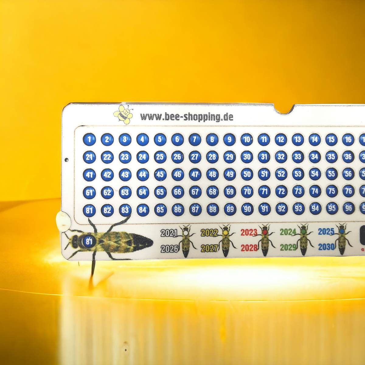 Opalithplättchen blau UV-leuchtend – 100er Set für Bienenköniginnen-Markierung,am Lager