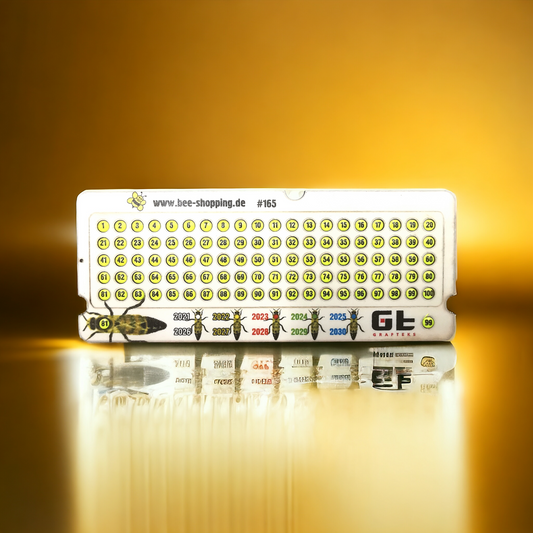 Opalithplättchen gelb UV-leuchtend – 100er Set für Bienenköniginnen, am Lager