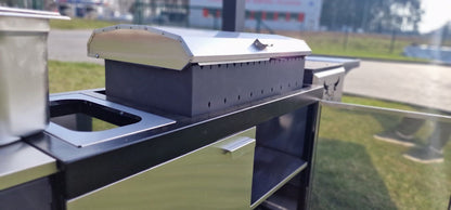 Multifunktionsgrill 3-in-1 mit Mangal & Ofen – 5 mm Stahl, Edelstahl, fahrbar