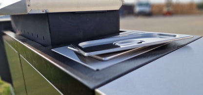 Multifunktionsgrill 3-in-1 mit Mangal & Ofen – 5 mm Stahl, Edelstahl, fahrbar