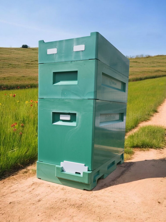 6er Dadant Blatt Polyurethan Beute Bee-Point – komplett mit Brut- & Honigraum