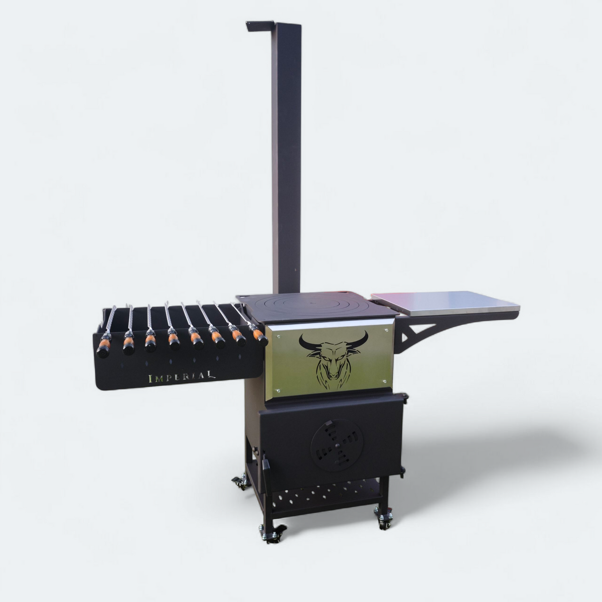 Kasan Grill 2-in-1 mit Mangal & Ofen – 5 mm Stahl, fahrbar, für Kazan/Kessel