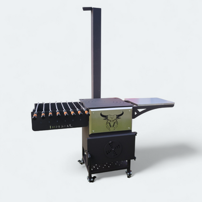 Kasan Grill 2-in-1 mit Mangal & Ofen – 5 mm Stahl, fahrbar, für Kazan/Kessel