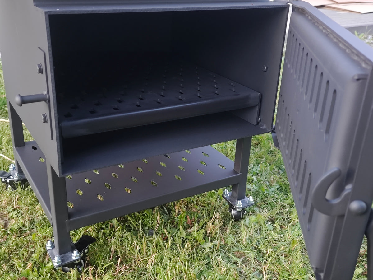 Kasan Grill 2-in-1 mit Mangal & Ofen – 5 mm Stahl, fahrbar, für Kazan/Kessel