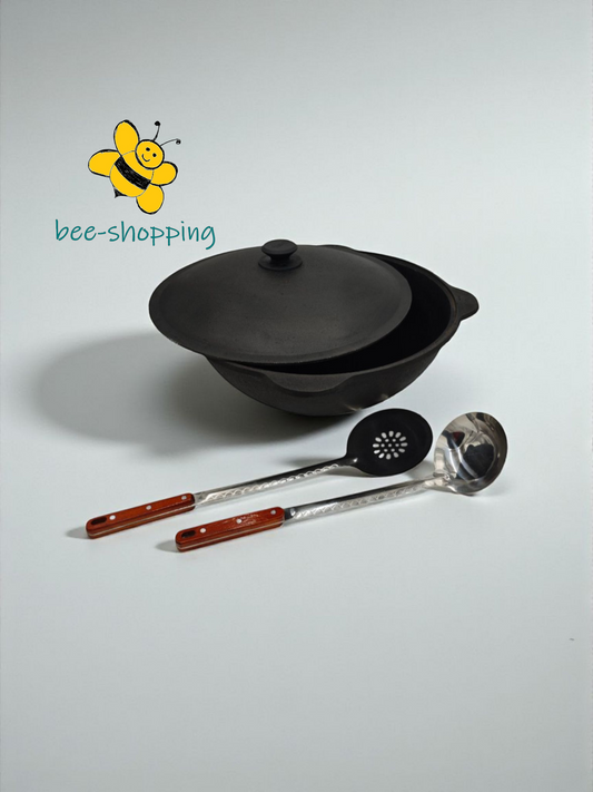 10L Kasan aus Gusseisen mit rundem Boden WOK Namangan aus Usbekistan Kessel Kazan