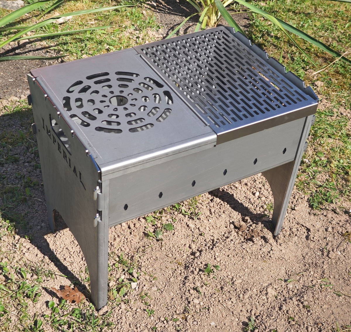 Camping Mangal Imperial aus 3 mm Stahl – Schaschlikgrill für bis zu 7 Spieße