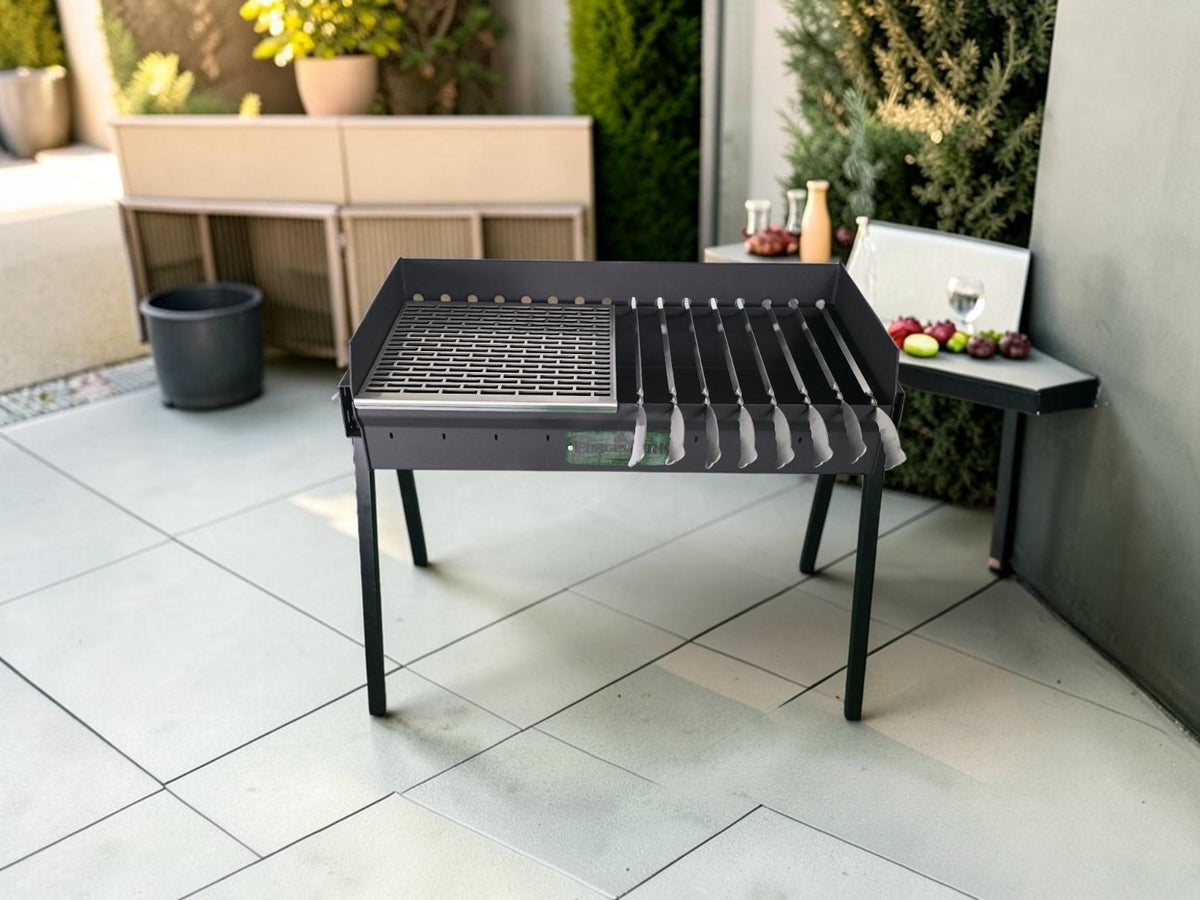 FORGEWERK Mangal Grill 40 × 90 cm aus 3 mm Stahl – Schaschlikgrill & Holzkohlegrill