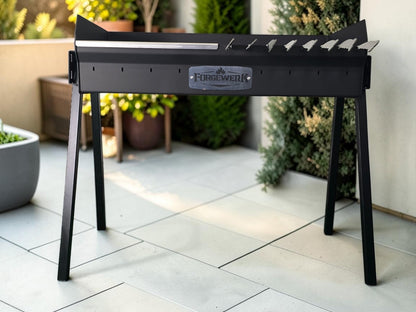 FORGEWERK Mangal Grill 40 × 90 cm aus 3 mm Stahl – Schaschlikgrill & Holzkohlegrill